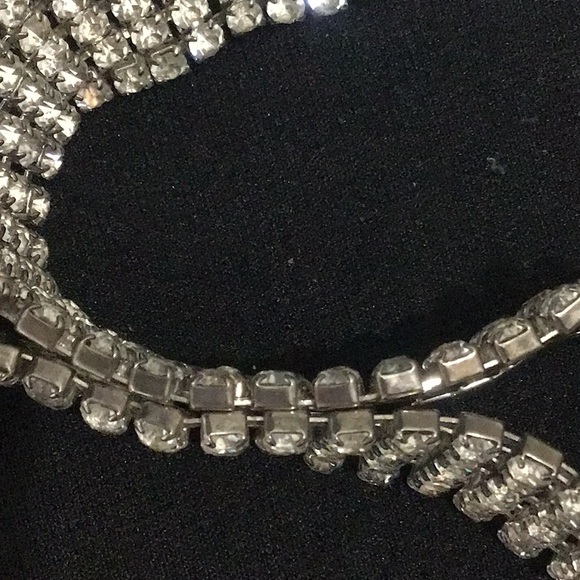 Starkles 80’s Vintage Sparkly Pronged RS Belt Set In Silver Toned Rhodium Metal. main image 9